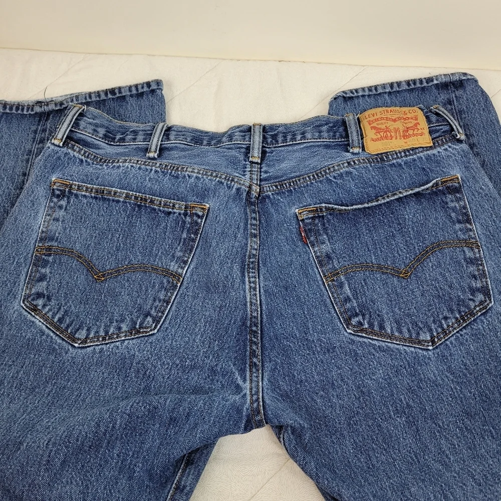 Levis Men's Original Button Fly Front 501 Vintage Blue Jeans 100% Cotton 40 X 30 - Picture 4 of 10